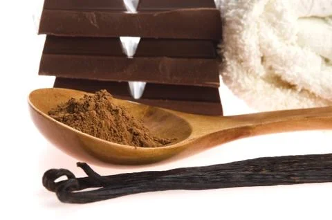 Spa chocolate aromatherapy items Stock Photos