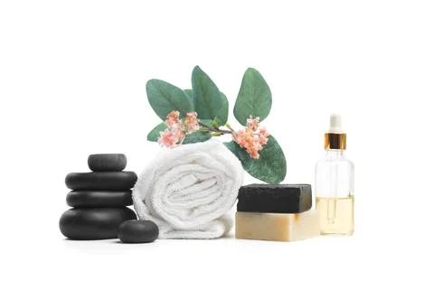 Spa composition isolated on white background - Image Stock Photos