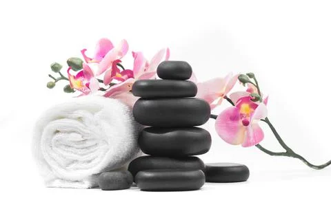 Spa composition isolated on white background - Image Stock Photos