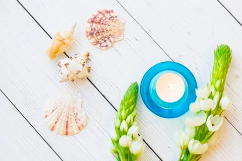 Spa concept with a candle Foto stock