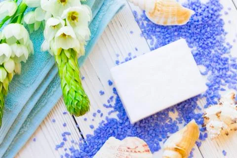 Spa concept with a candle Stock Photos