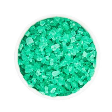 SPA concept. Eucalyptus bath salt in bowl isolated over white with clipping path Stock Photos