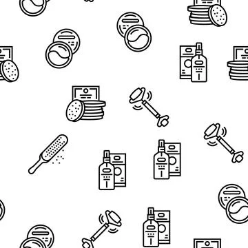 Spa Cosmetics Beauty Vector Seamless Pattern Stock Illustration