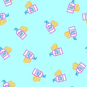 Spa cream cosmetic vector seamless pattern Illustrazione stock