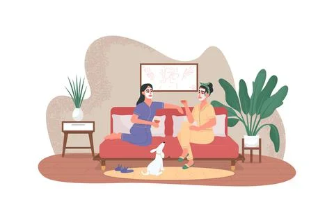 Spa day at home 2D vector web banner, poster Stock Illustration