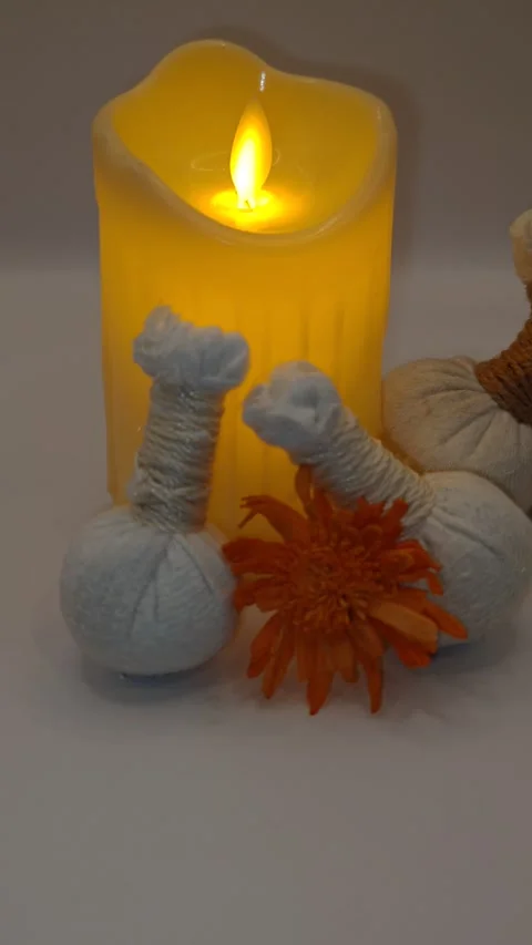Spa decor large and candles dim Stock Footage 325051014