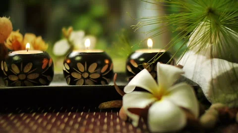 Spa Decoration in a small center Stock Footage 247479708
