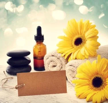 Spa elements with message card Stock Photos