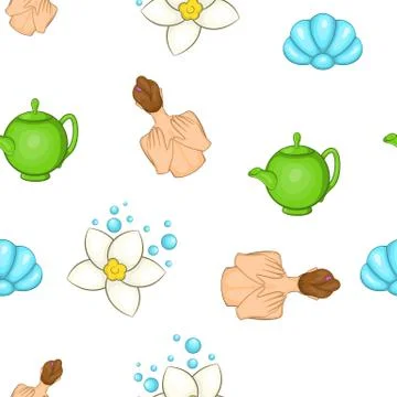 SPA elements pattern, cartoon style Stock Illustration