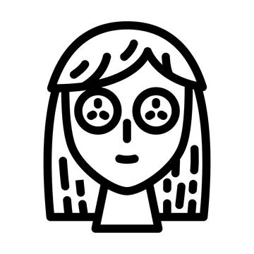 Spa eye cucumbers line icon vector illustration Ilustração Stock
