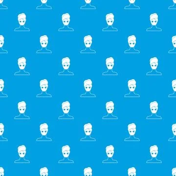 Spa facial clay mask pattern seamless blue Stock Illustration
