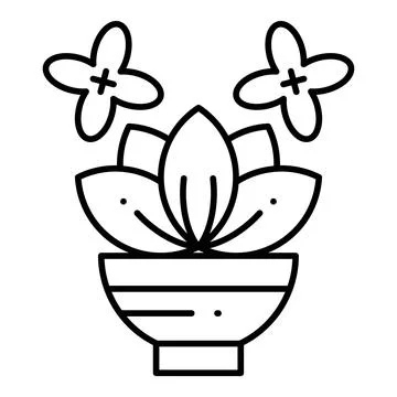Spa Flower Line Icon Stock Illustration