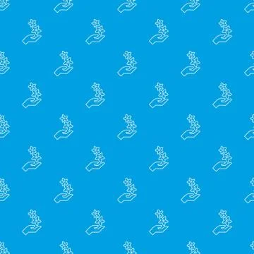 Spa hand care pattern vector seamless blue 스톡 일러스트