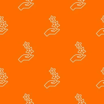 Spa hand care pattern vector orange 스톡 일러스트