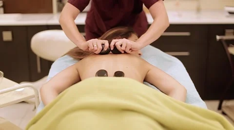 Spa Hot Stone Massage Stock Footage 68695012
