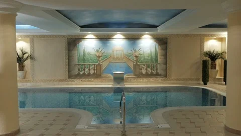 Spa hotel interior pool Stock Footage 105287793