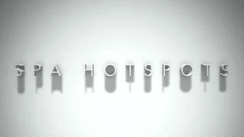 Spa hotspots 3D title animation with shadows on a white background Stock Footage 298003792