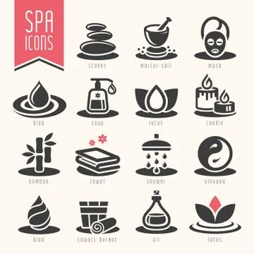 Spa icon set Stock Illustration