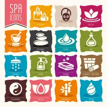 Spa icon set Stock Illustration