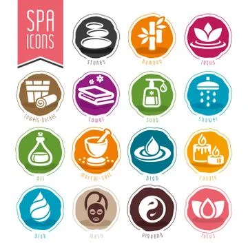 Spa icon set Stock Illustration