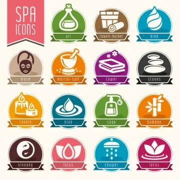 Spa icon set Stock Illustration
