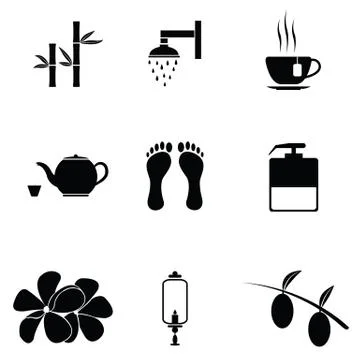 Spa icon set Stock Illustration