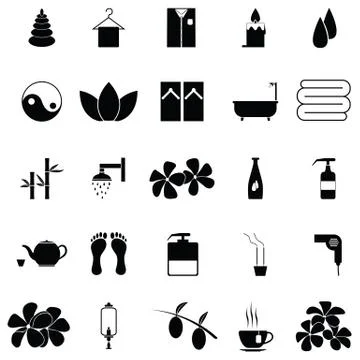 Spa icon set Stock Illustration