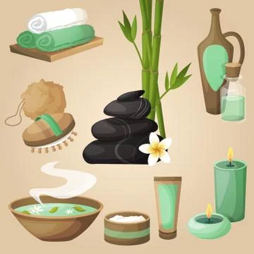 Spa icons concept Stockillustratie