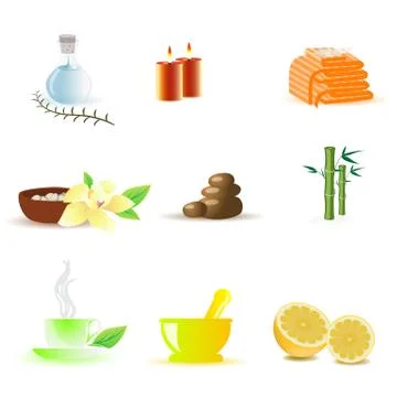 Spa icons Stock Illustration