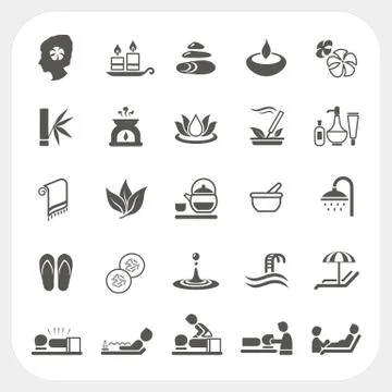 Spa icons set Stock Illustration