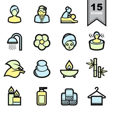 Spa icons set Stock Illustration
