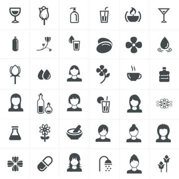 Spa icons set Stock Illustration