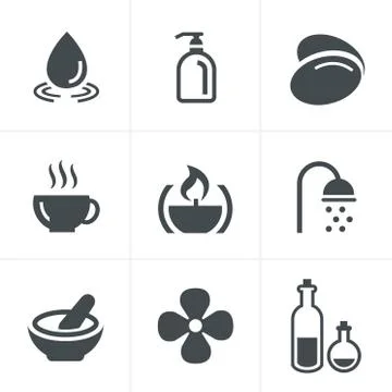 Spa Icons Set, Vector Design Stock Illustration