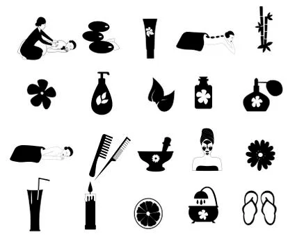 Spa icons vector set Stockillustratie