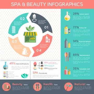 Spa Infographic Set 库存插图