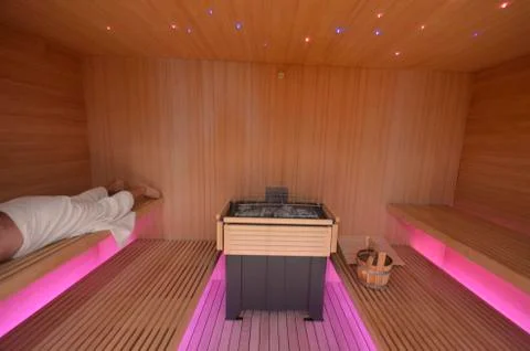 SPA interior sauna Foto stock