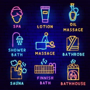 Spa Label Set 스톡 일러스트