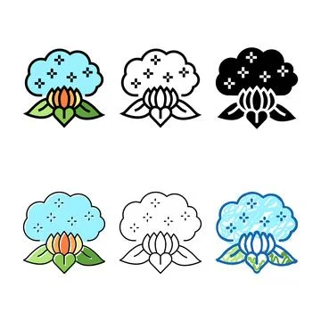 Spa leaf color icon variants vector Stock Illustration