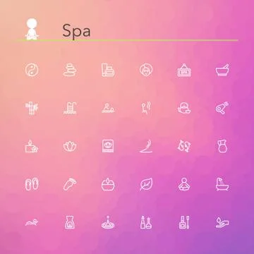 Spa Line Icons Stock Illustration