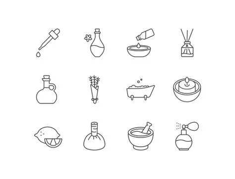 Spa line icons Stock Illustration
