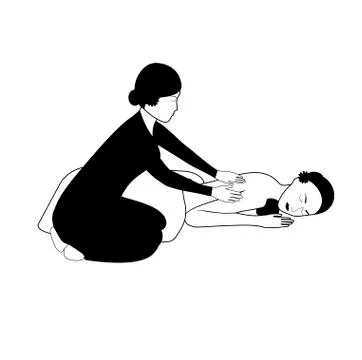 Spa massage icon Stock Illustration