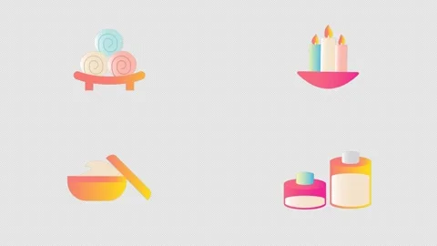 Spa Massage Icons Motion Graphics Pack Stock Footage 282944055