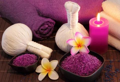 Spa massage setting Stock Photos
