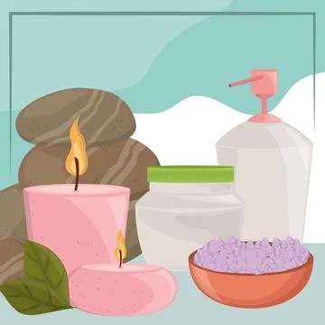 Spa objects treatment Stock Illustration