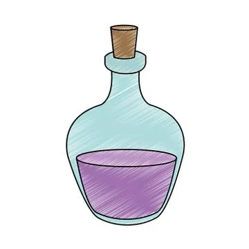 Spa oil bottle scribble Stock Illustration