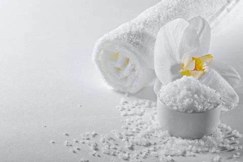 Spa or relax theme in white light tonality Stock Photos