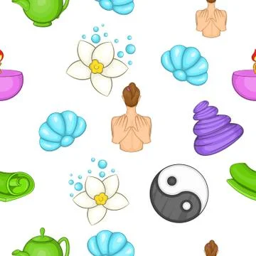 SPA pattern, cartoon style 스톡 일러스트