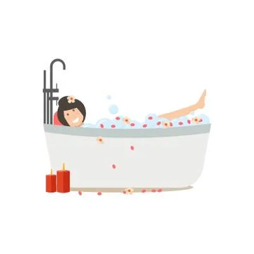Spa people concept vector flat illustration Stock Illustration