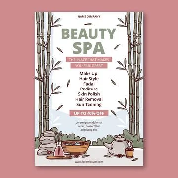 Spa poster design template Stock Illustration