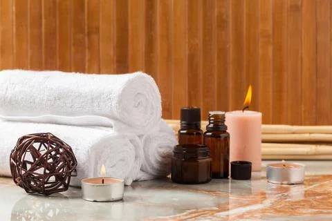 Spa products, spa concept Stock Photos